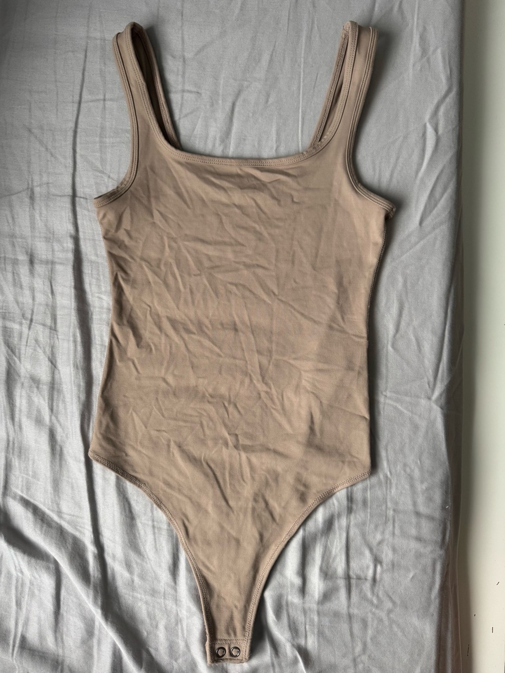 Abercrombie Seamless Tank Bodysuit Light Tan Khaki Nude Color XS